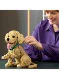 LEGO Icons Golden Retriever Puppy building set 11384, imported from the UK