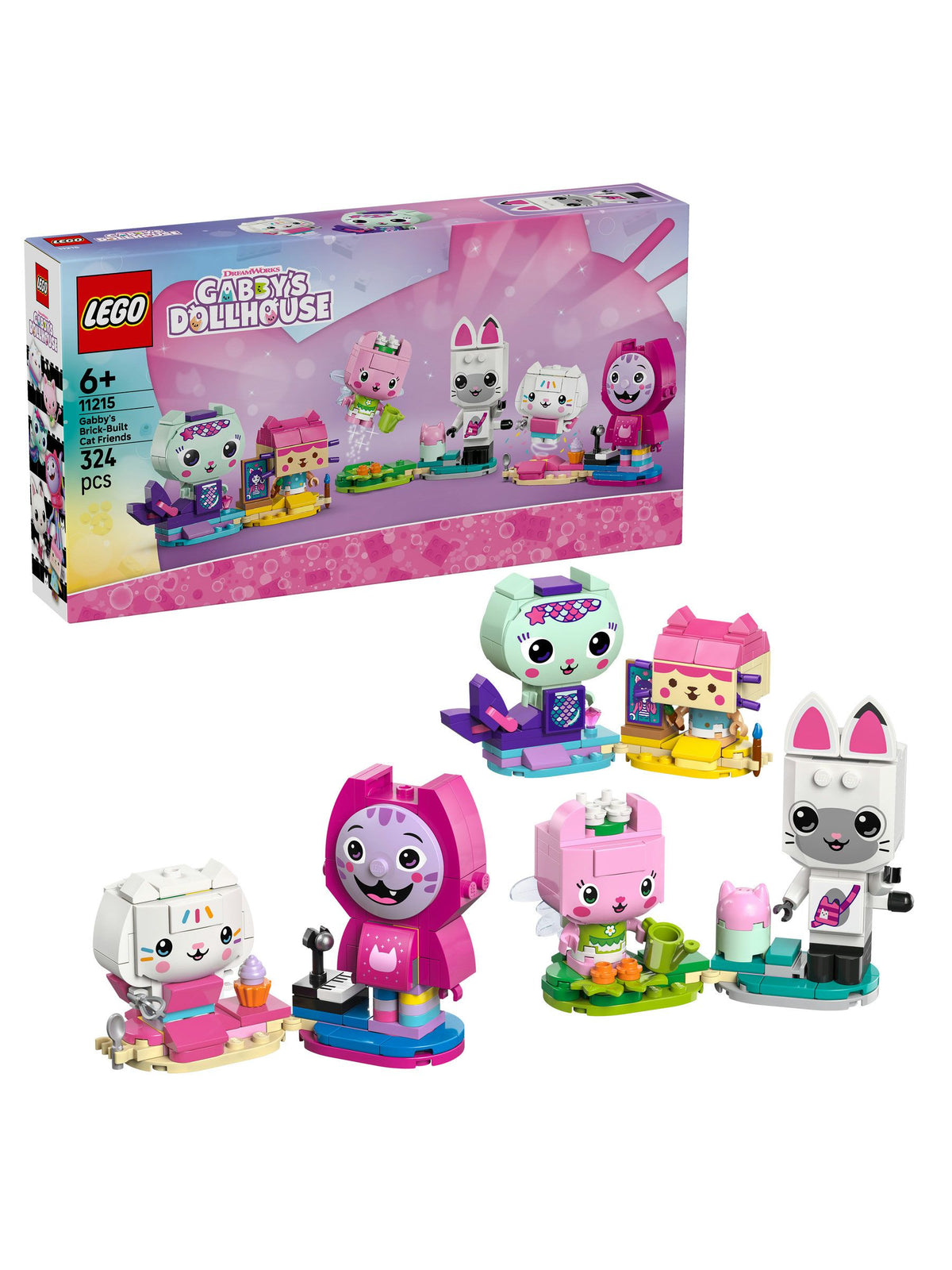 LEGO Gabby's Dollhouse Brick-Built Cat Friends building toy set (British brand)