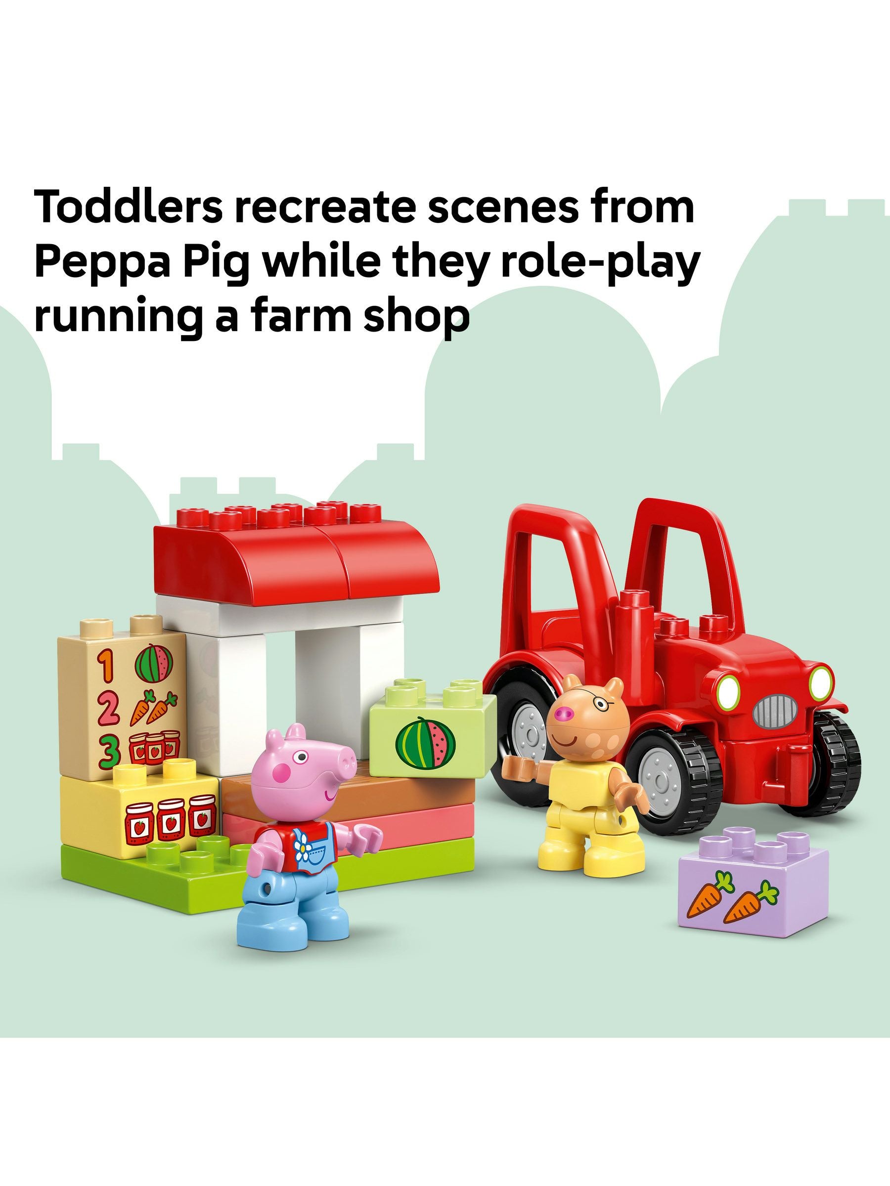 LEGO Duplo Peppa Pig Tractor and Market toy - British product