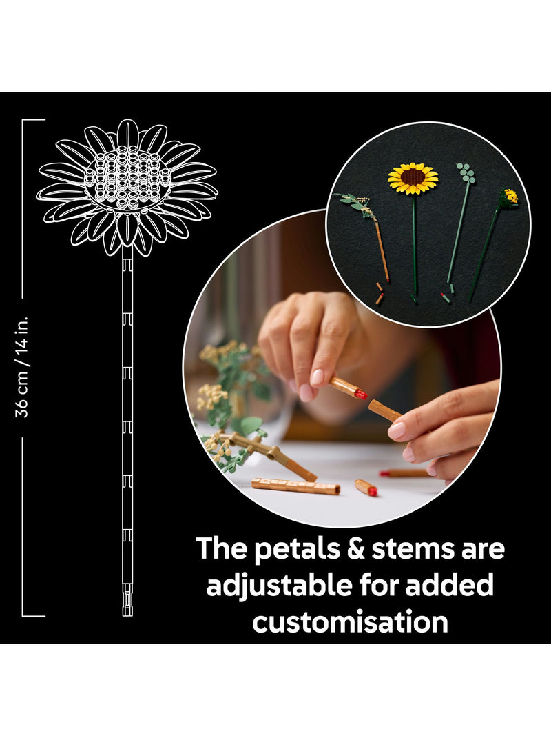 LEGO Botanicals Sunflower Bouquet building set with 6 sunflowers - British product