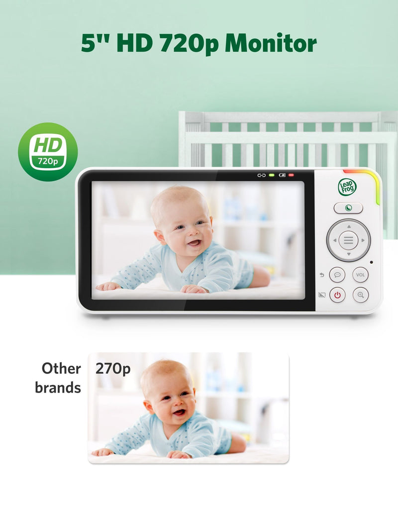 Leapfrog baby monitor white 5 inch with pan tilt zoom - British product