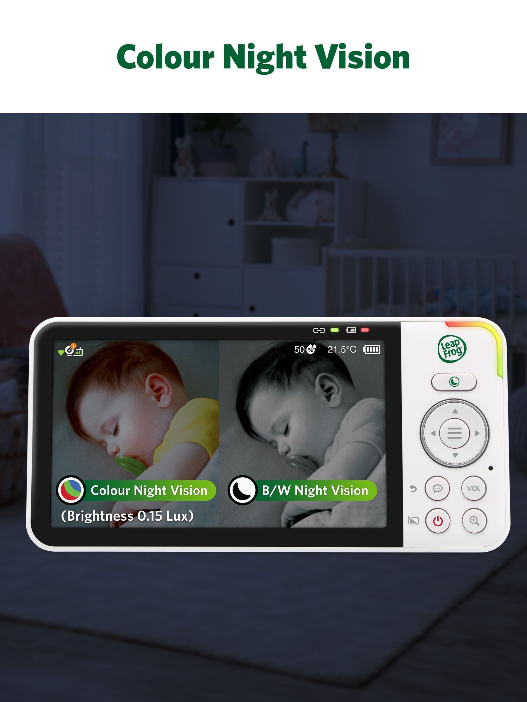 Leapfrog baby monitor white 5 inch with pan tilt zoom - British product
