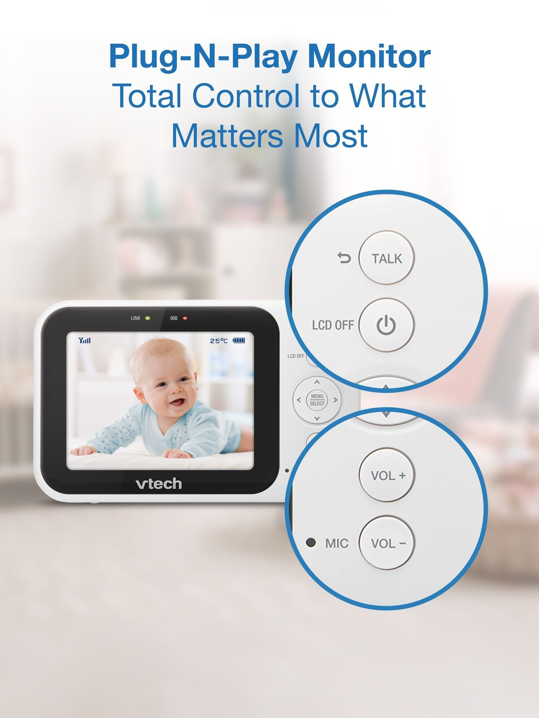 V-Tech 3.5 inch pan and tilt video monitor British product