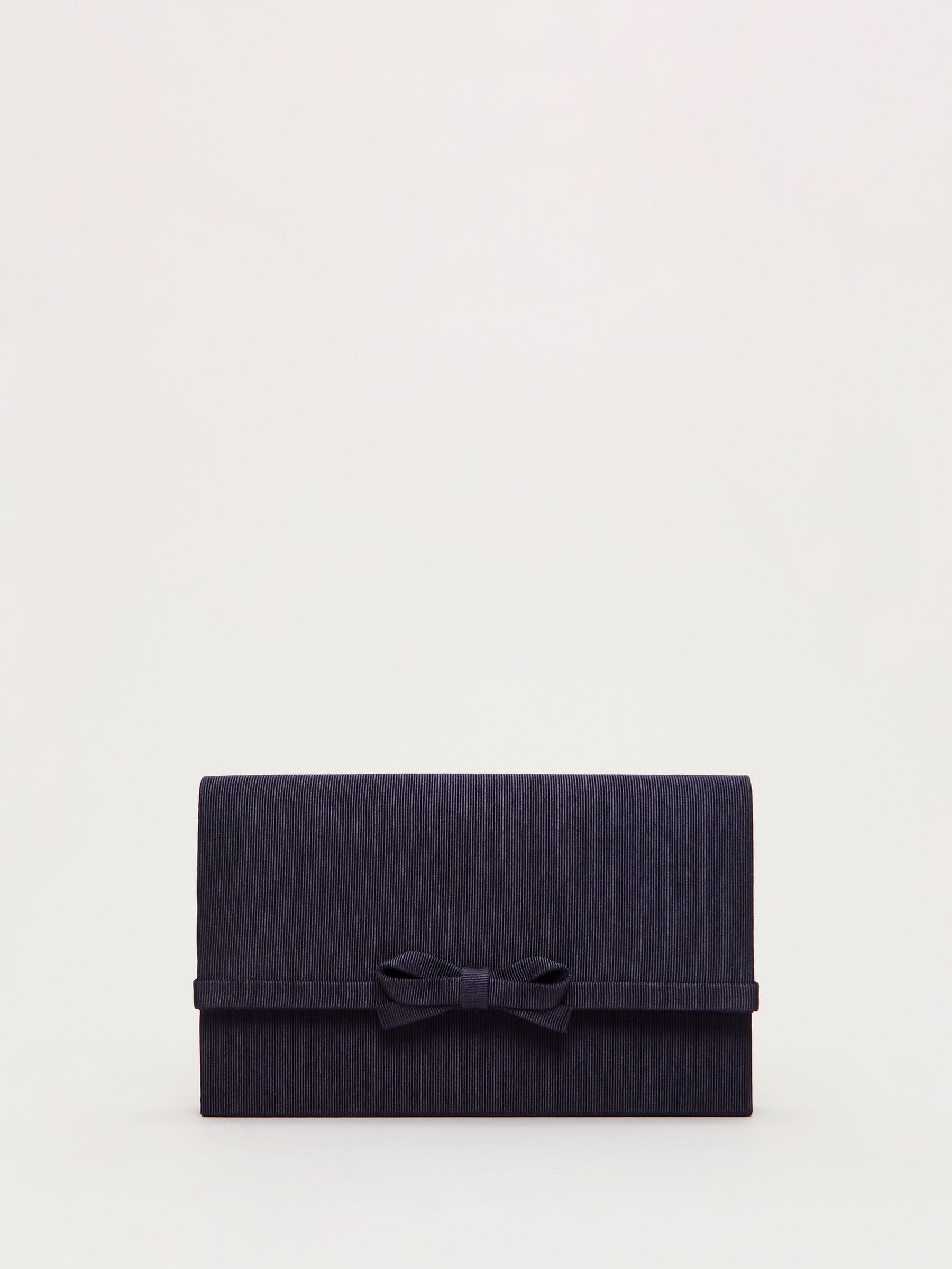 Phase Eight blue grosgrain bow clutch purse - British product