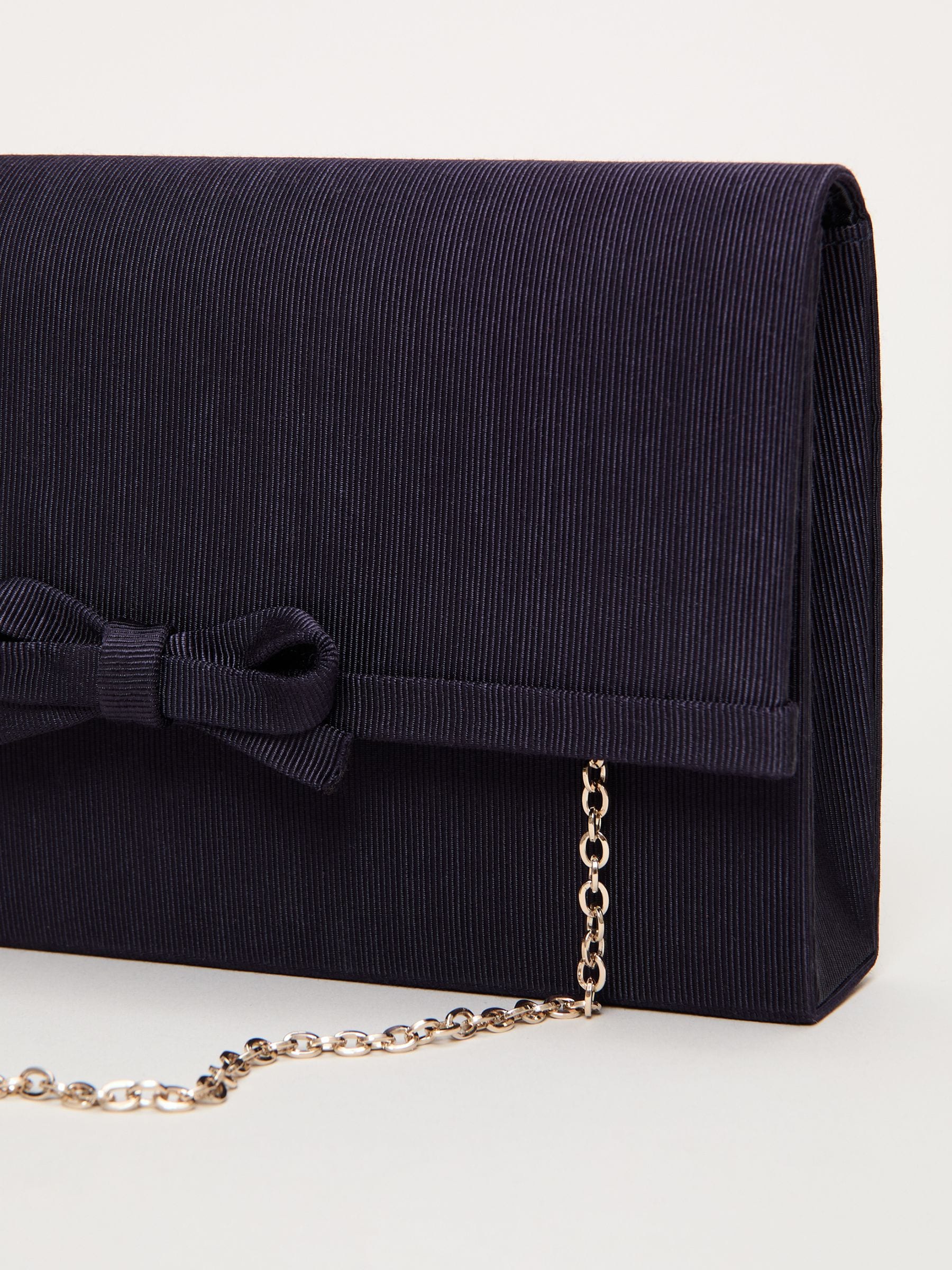 Phase Eight blue grosgrain bow clutch purse - British product