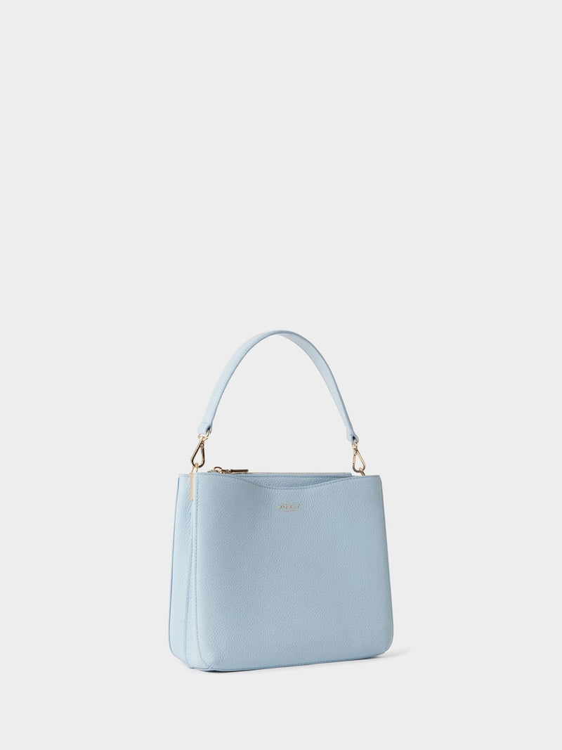 Osprey London Winchester leather grab bag in light blue (British brand)