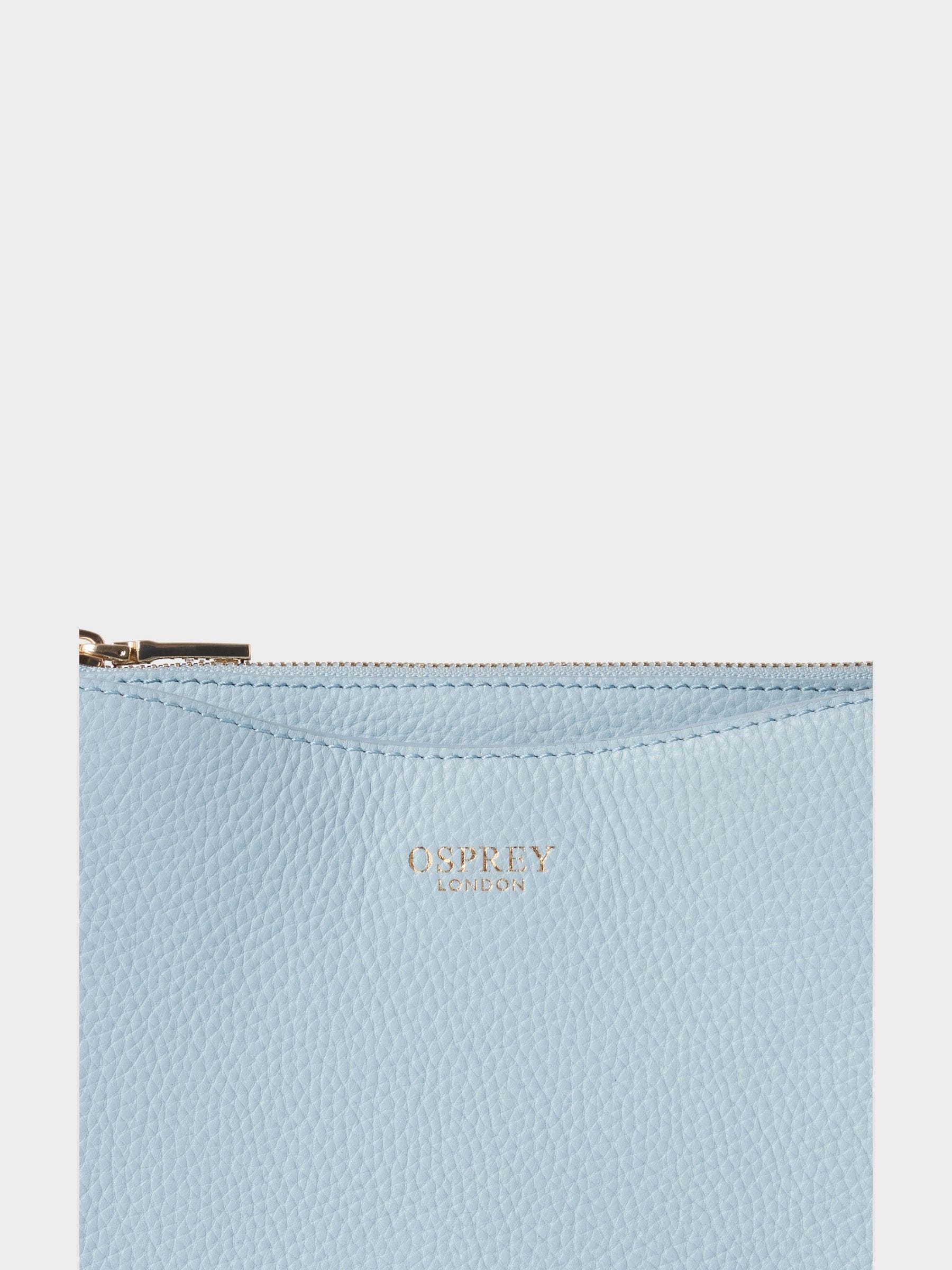 Osprey London Winchester leather grab bag in light blue (British brand)