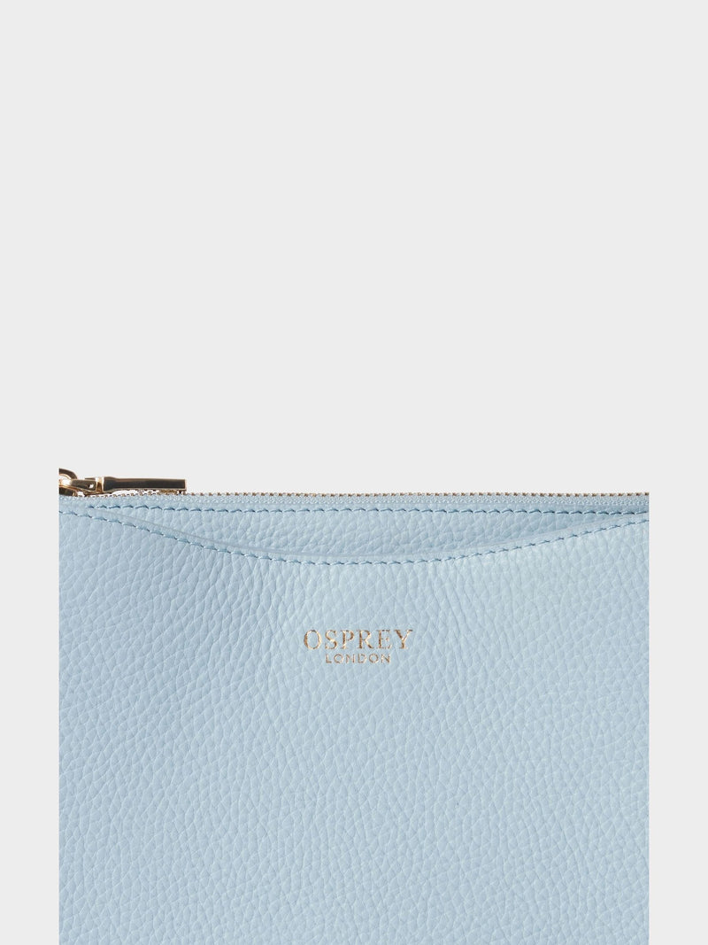 Osprey London Winchester leather grab bag in light blue (British brand)