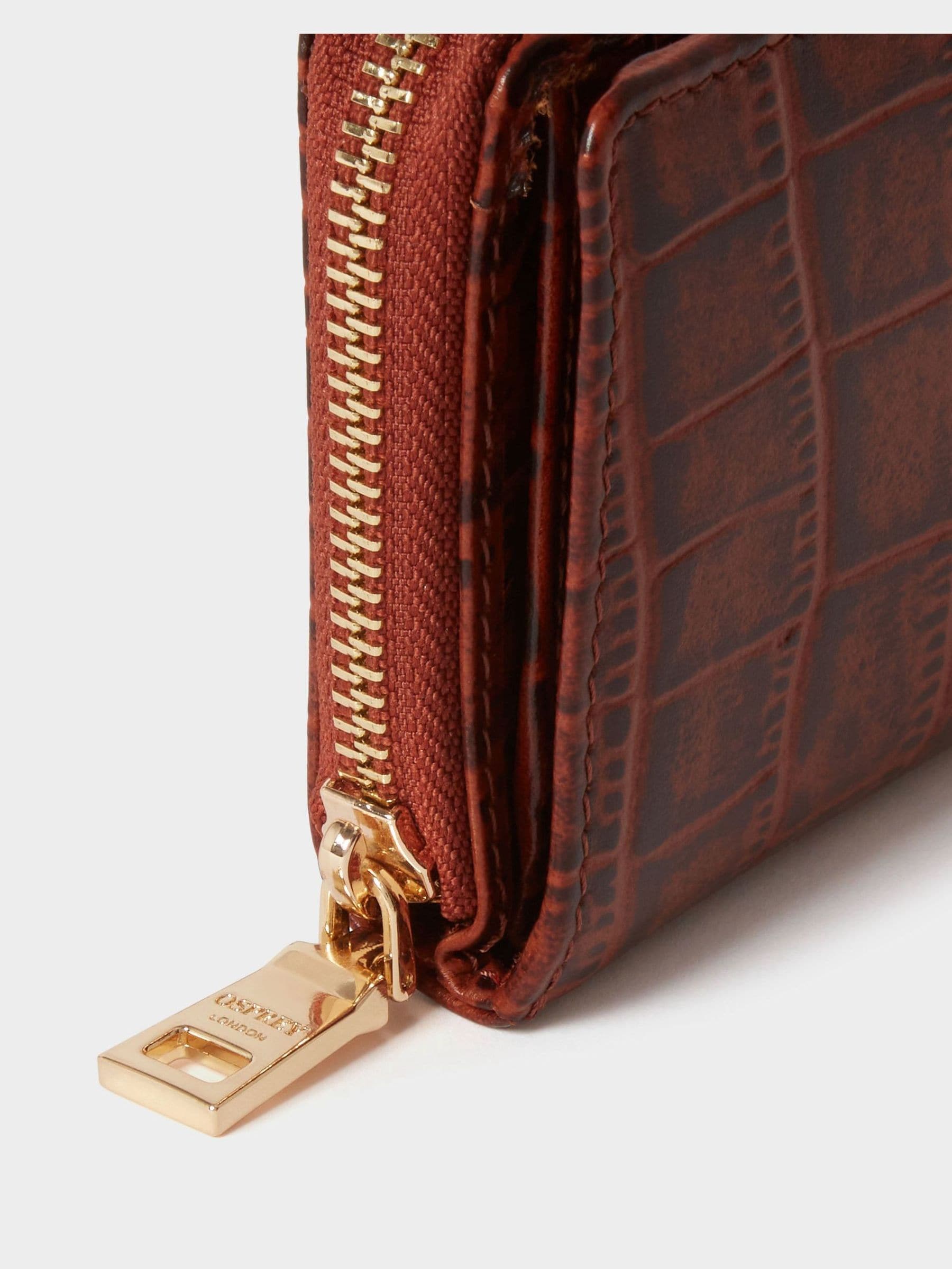 Osprey London Carla leather zip around purse brown (British brand)