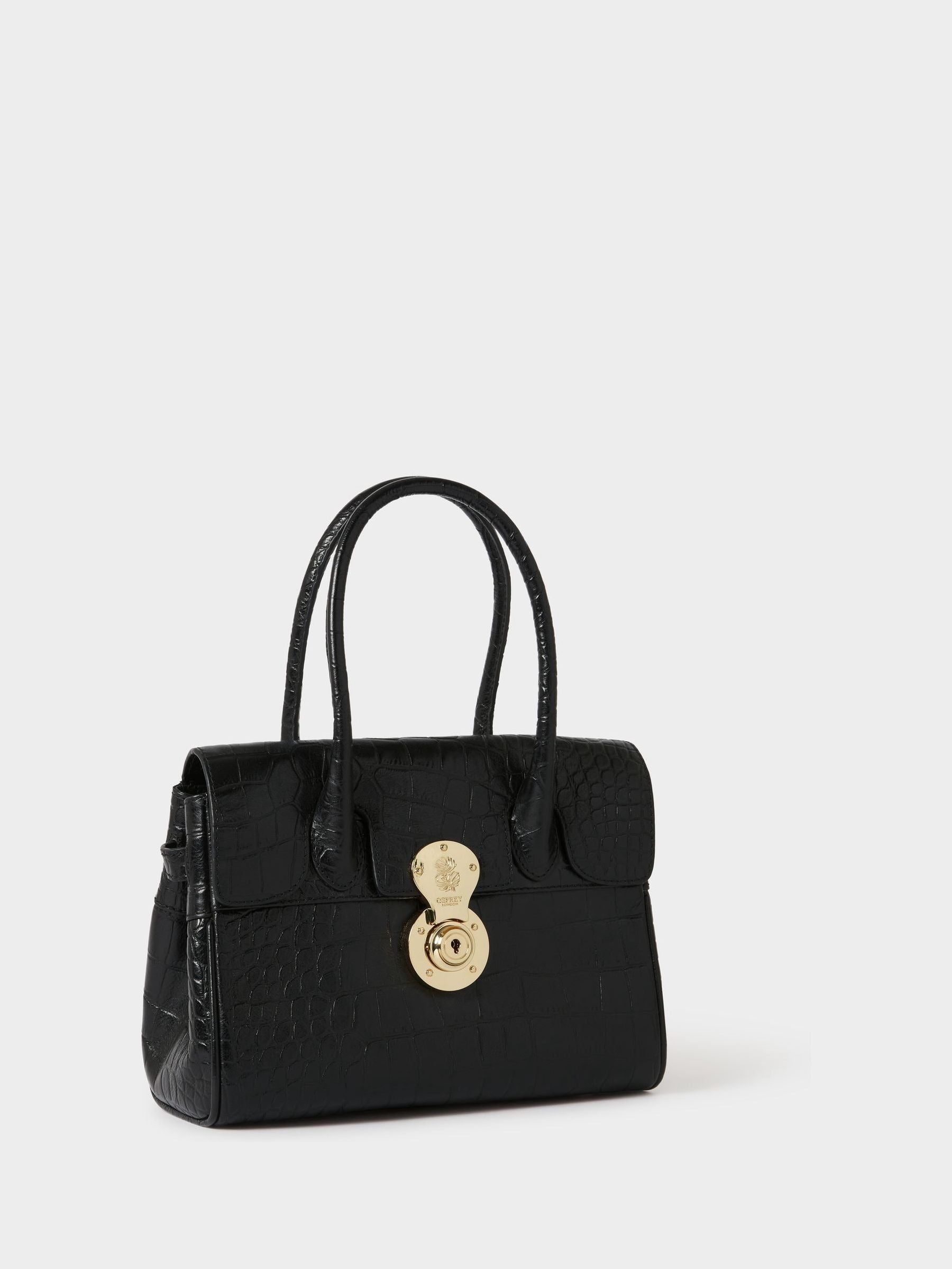 Osprey London black leather mini grab bag, UK version