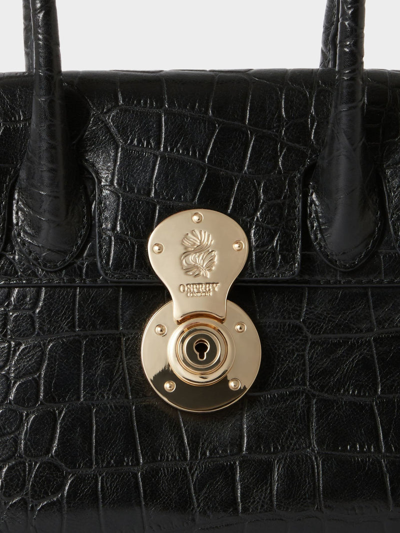 Osprey London black leather mini grab bag, UK version