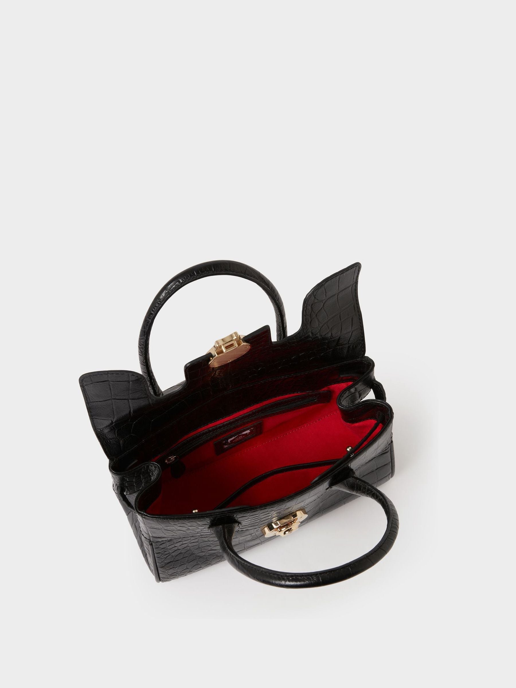 Osprey London black leather mini grab bag, UK version