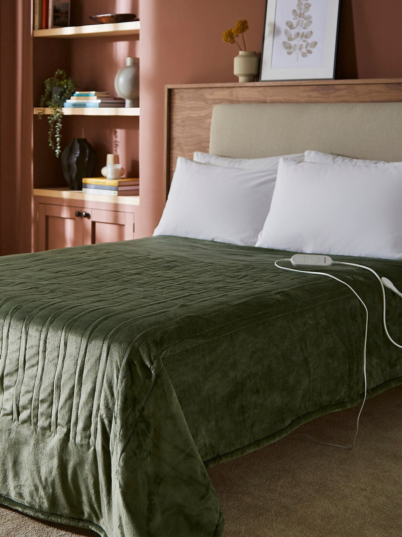 Morphy Richards green teddy fleece electric heated throw large - British product