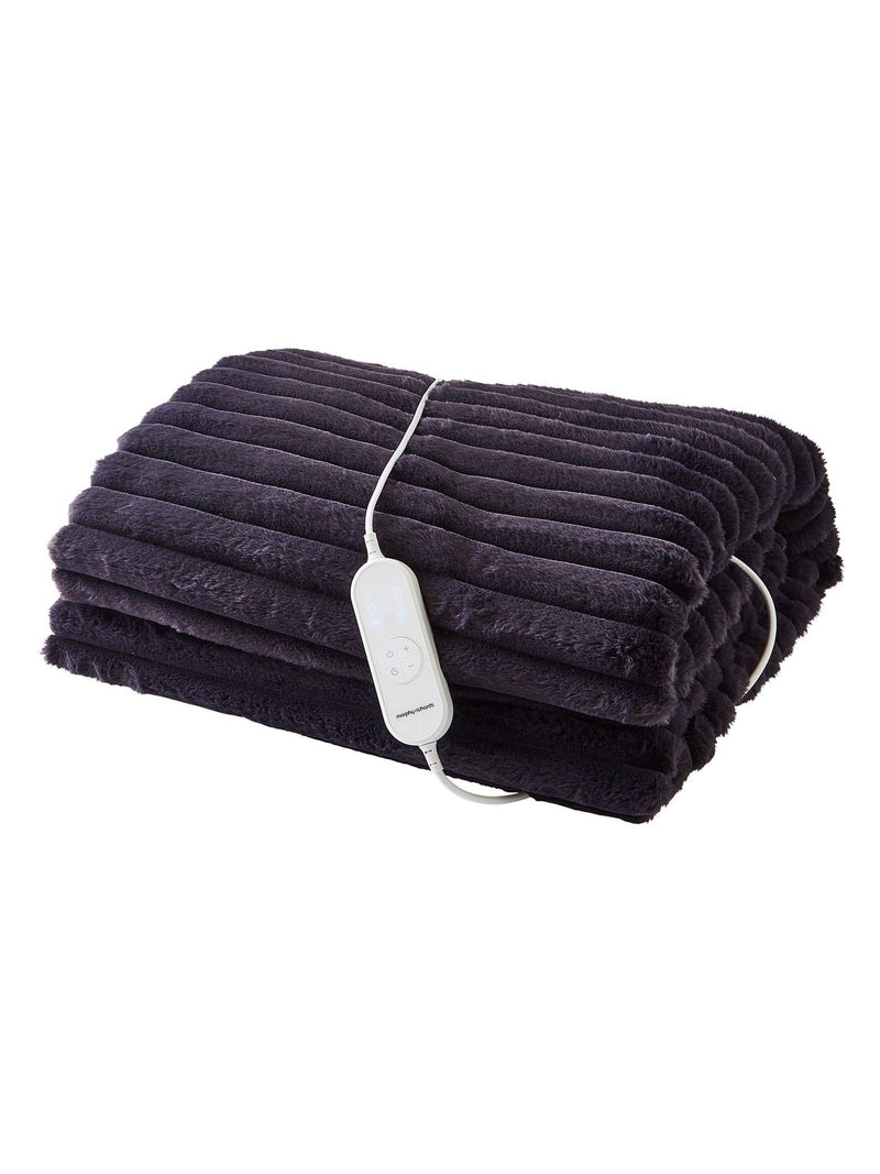 Morphy Richards EverCosy Luxury Striped Fleece Electric Heated Throw Green Small