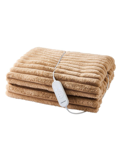 Next Morphy Richards Mocca Large EverCosy Striped Fleece Electric Heated Throw (180x200cm)- Buy online at McGrocer