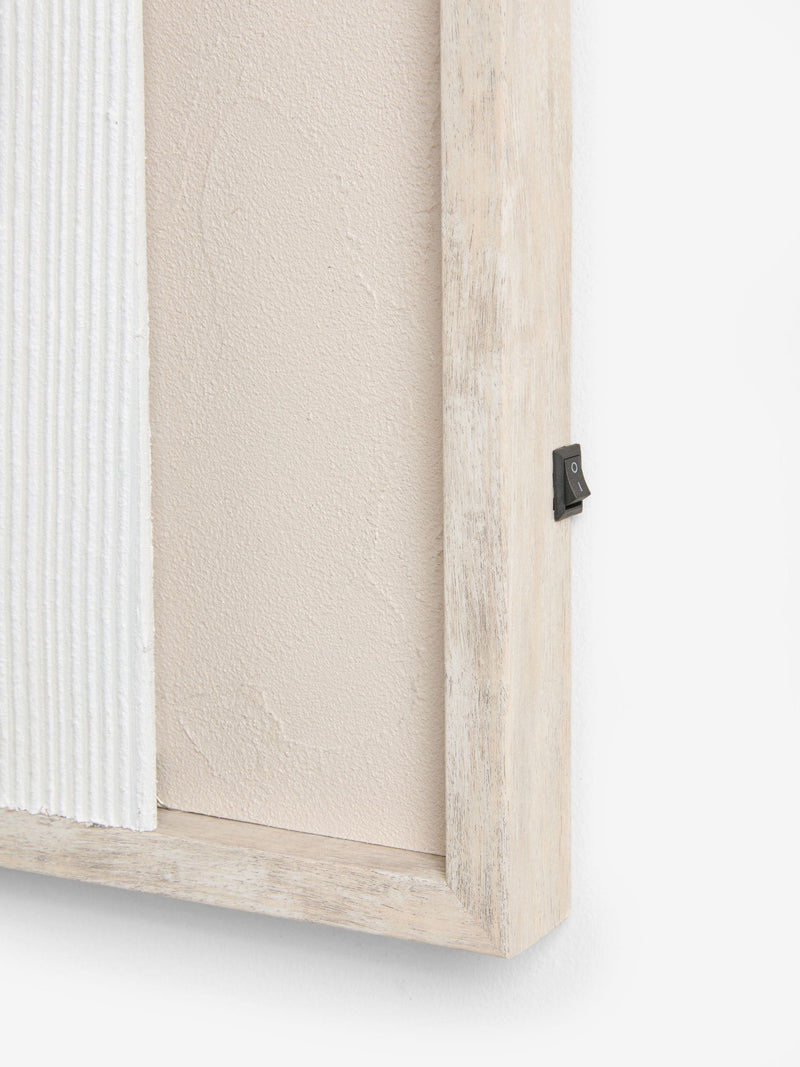 Neutral light up textured abstract wall art, imported from the UK
