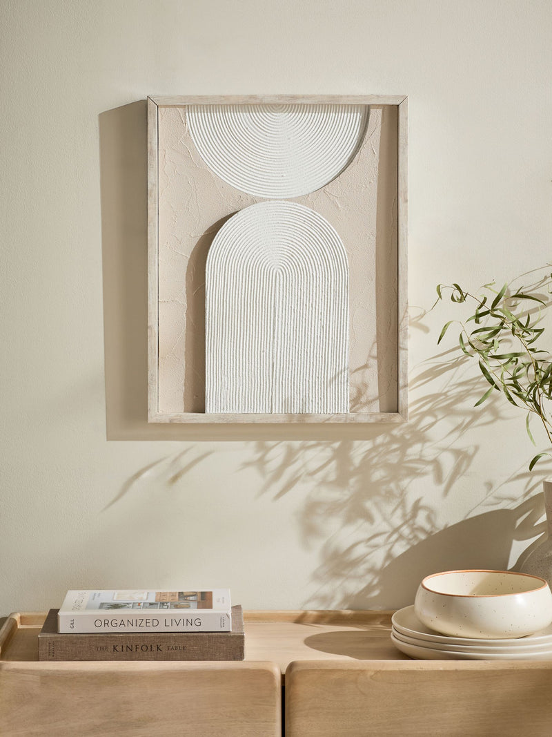 Neutral light up textured abstract wall art, imported from the UK