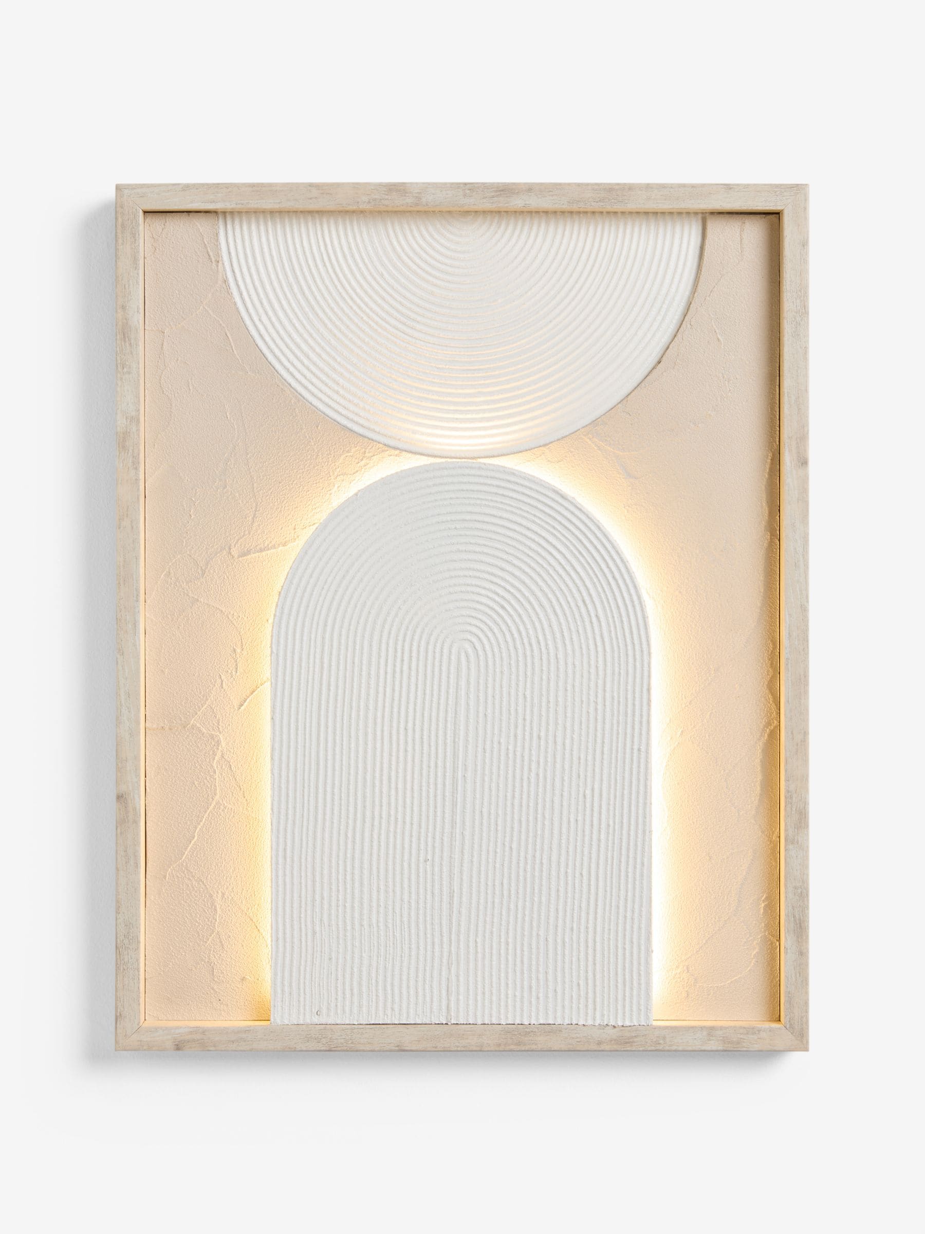 Neutral light up textured abstract wall art, imported from the UK