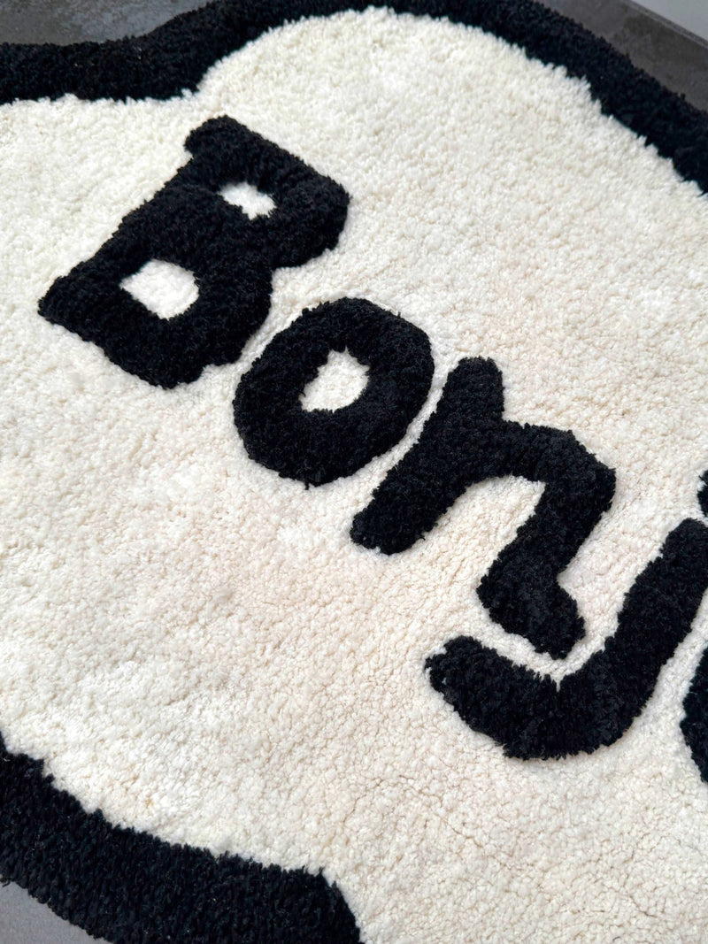 Mooky Mats Bonjour bath mat cream black 50x80cm (British brand)