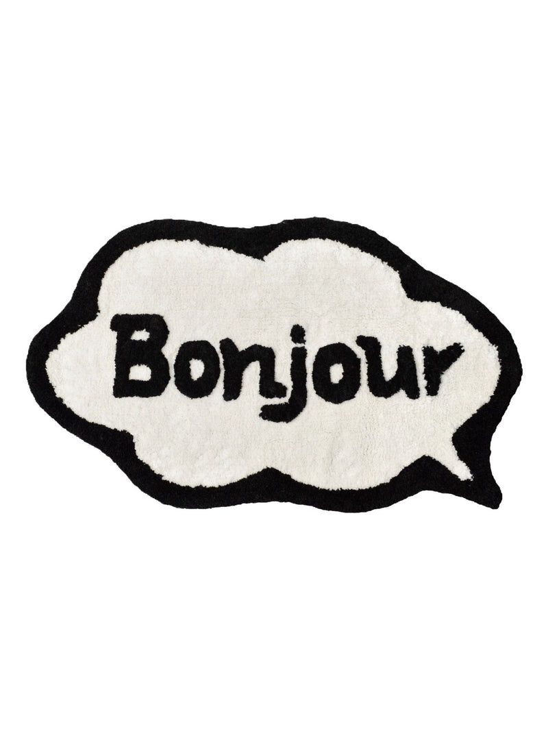 Mooky Mats Bonjour bath mat cream black 50x80cm (British brand)