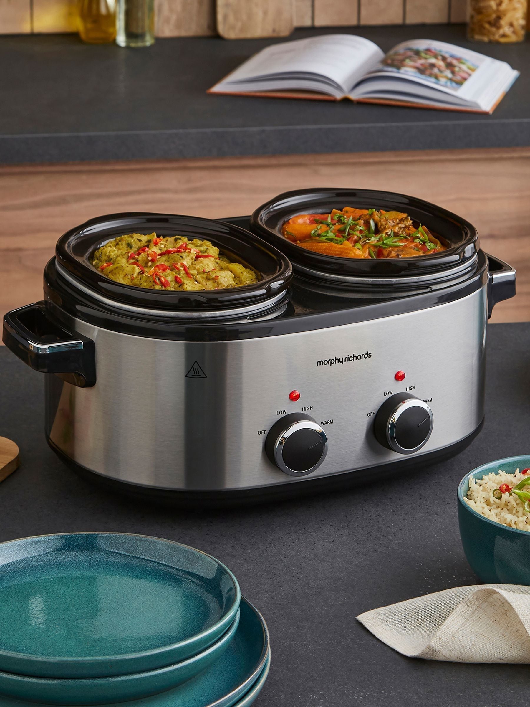 Morphy Richards DuoServe double pot slow cooker 4L - British product