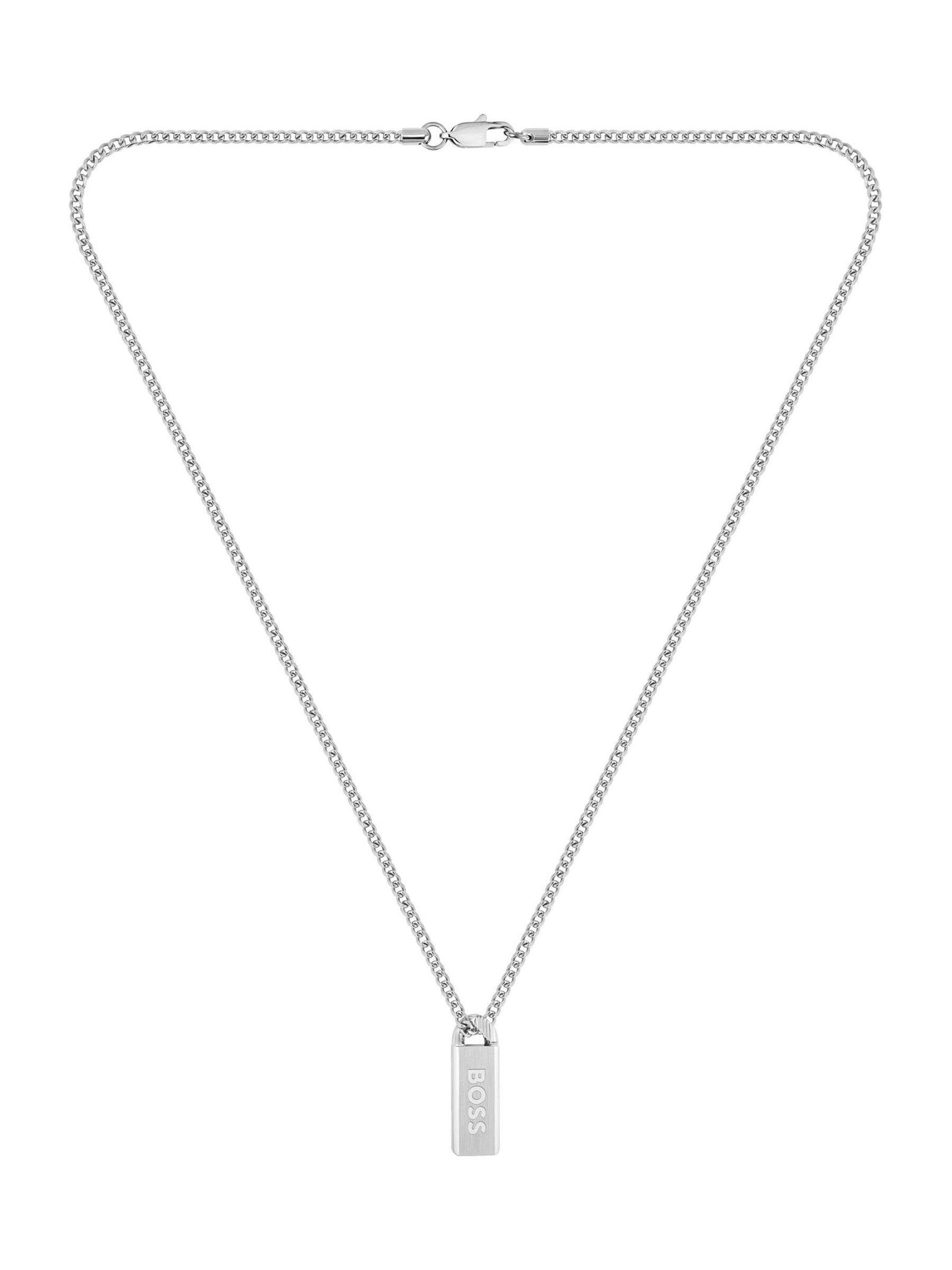 BOSS Kassy Emblem pendant necklace stainless steel black enamel - British product