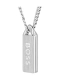 BOSS Kassy Emblem pendant necklace stainless steel black enamel - British product