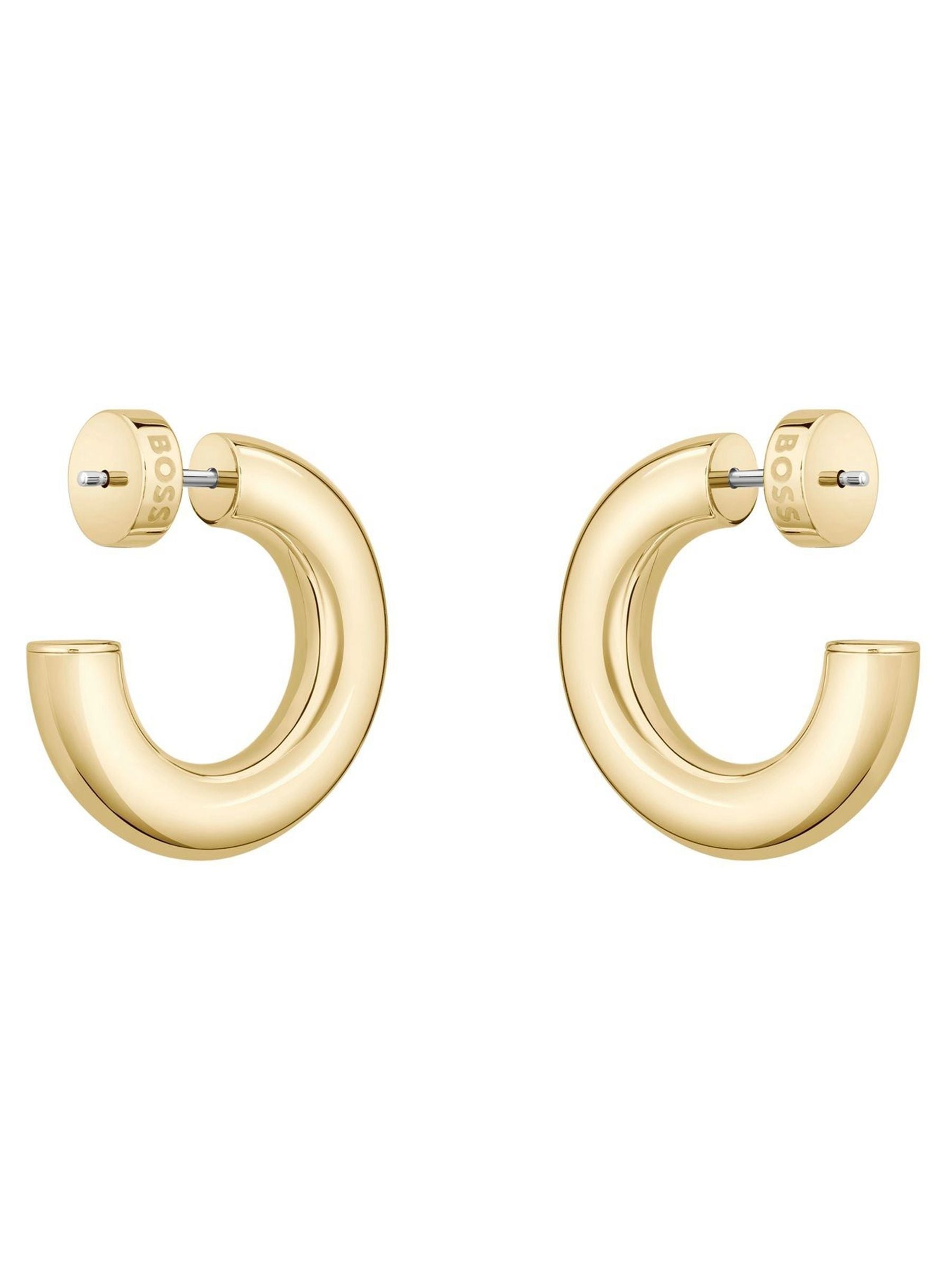 BOSS gold plated hoop earrings 25mm, imported from the UK