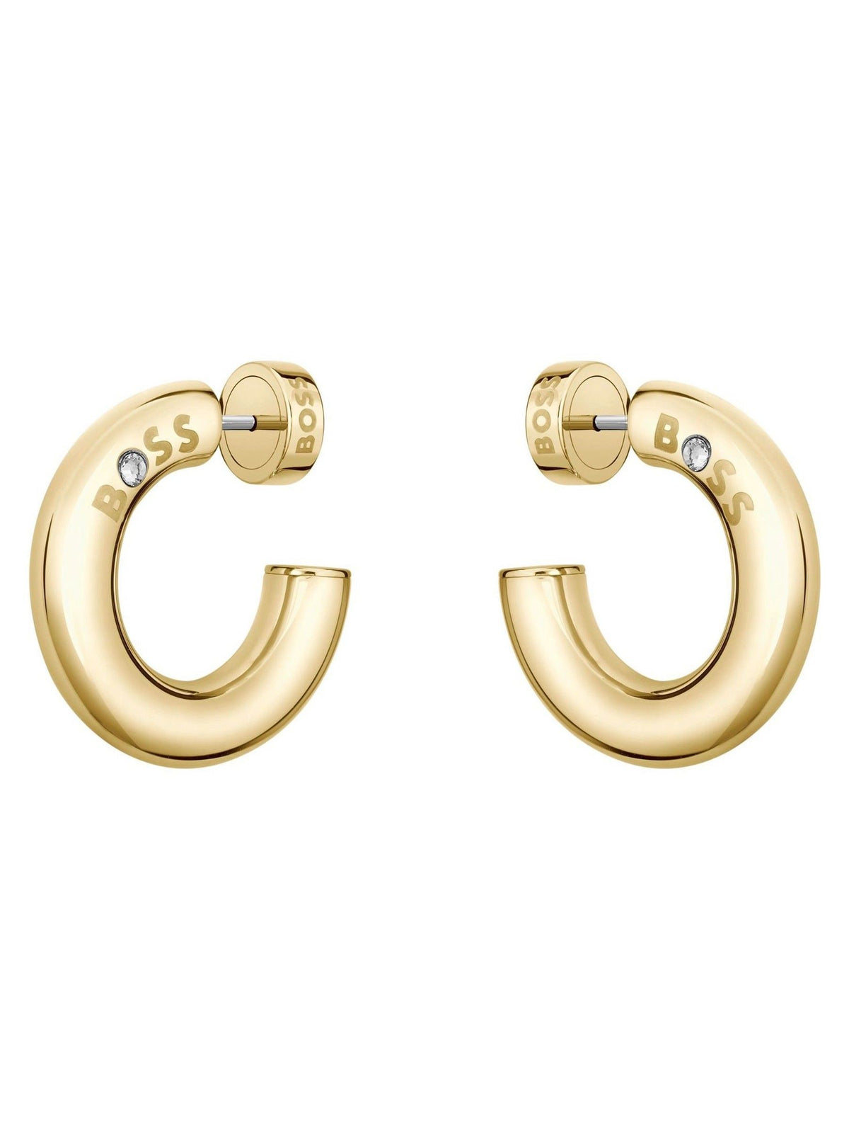BOSS gold plated hoop earrings 25mm, imported from the UK