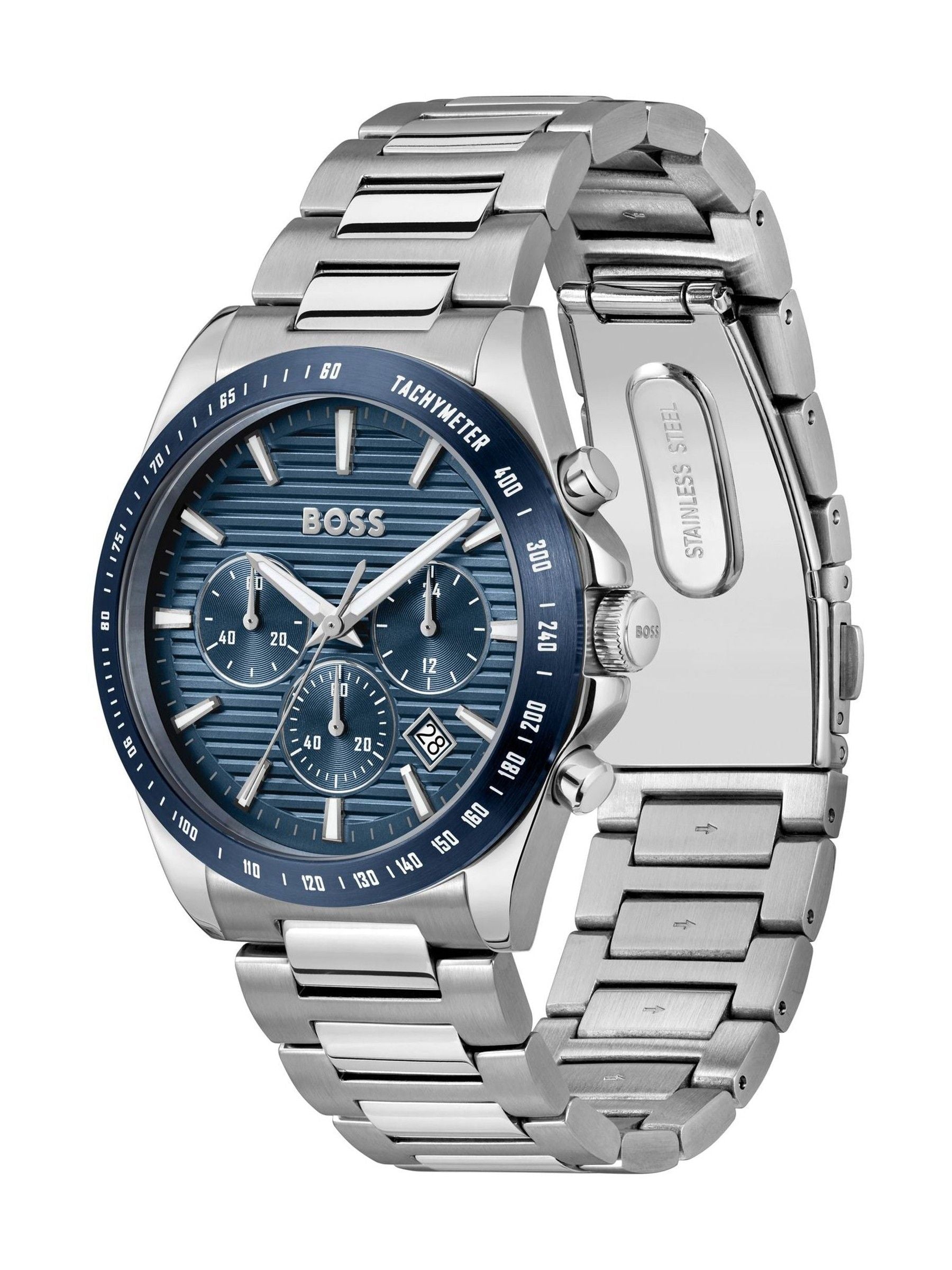 BOSS Silver Tone Strike Chronograph Watch 41mm, UK version
