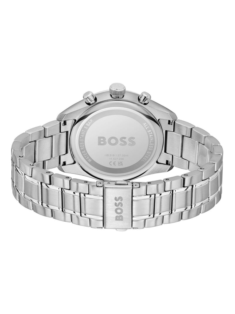 BOSS Grand Prix 44 watch with blue dial and steel bracelet, imported from the UK