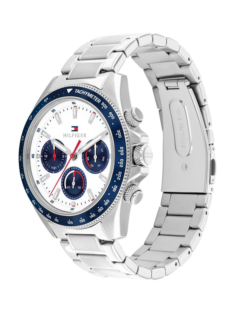 Tommy Hilfiger silver tone stainless steel bracelet watch 44mm, UK version