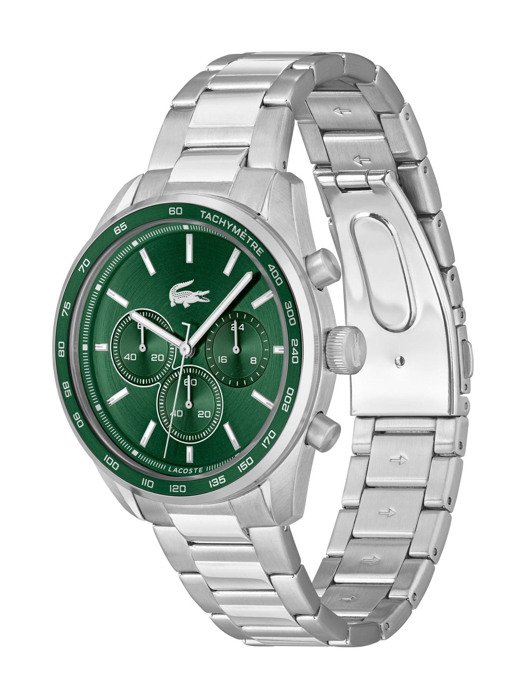 Lacoste Boston chronograph watch silver tone, imported from the UK