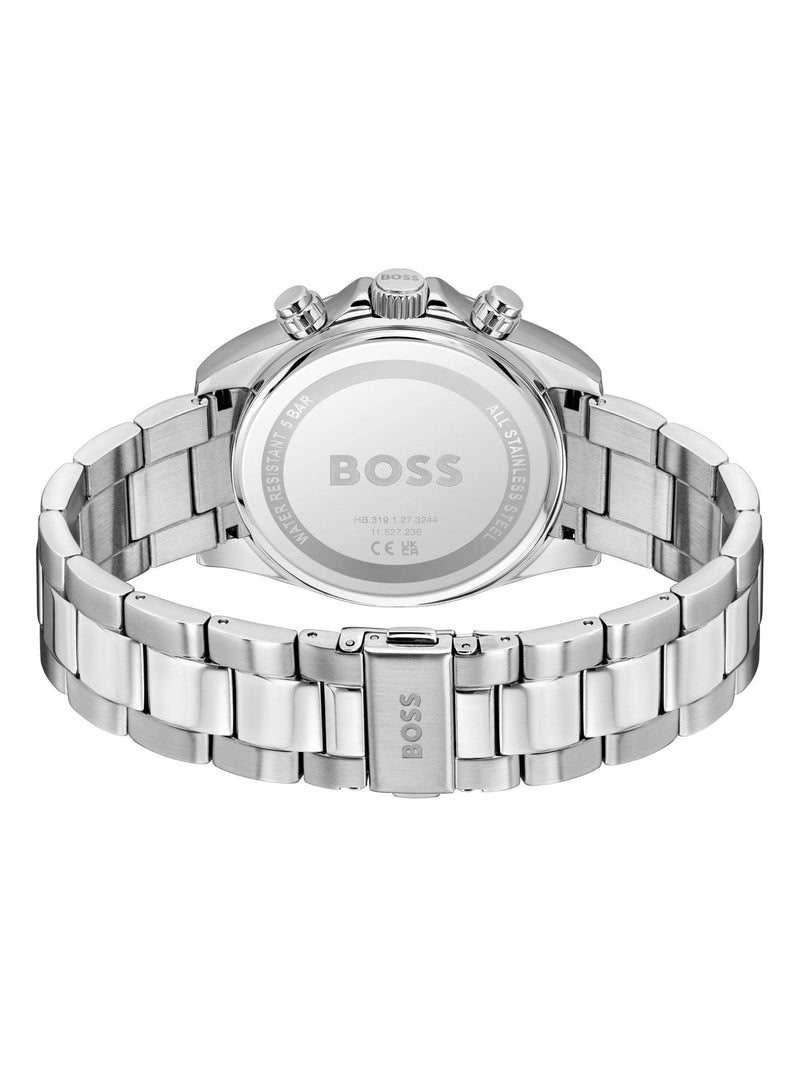 BOSS Troper chronograph watch blue dial 44mm stainless steel bracelet, UK version