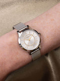 Olivia Burton Wonderlust 30mm silver watch stainless steel mesh bracelet, UK version