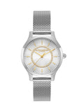 Olivia Burton Wonderlust 30mm silver watch stainless steel mesh bracelet, UK version