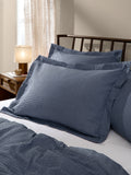 Yard Set of 2 Denim Blue Hebden Cotton Seersucker Pillowcases