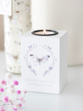 Something Different white butterflies tealight candle holder, UK version