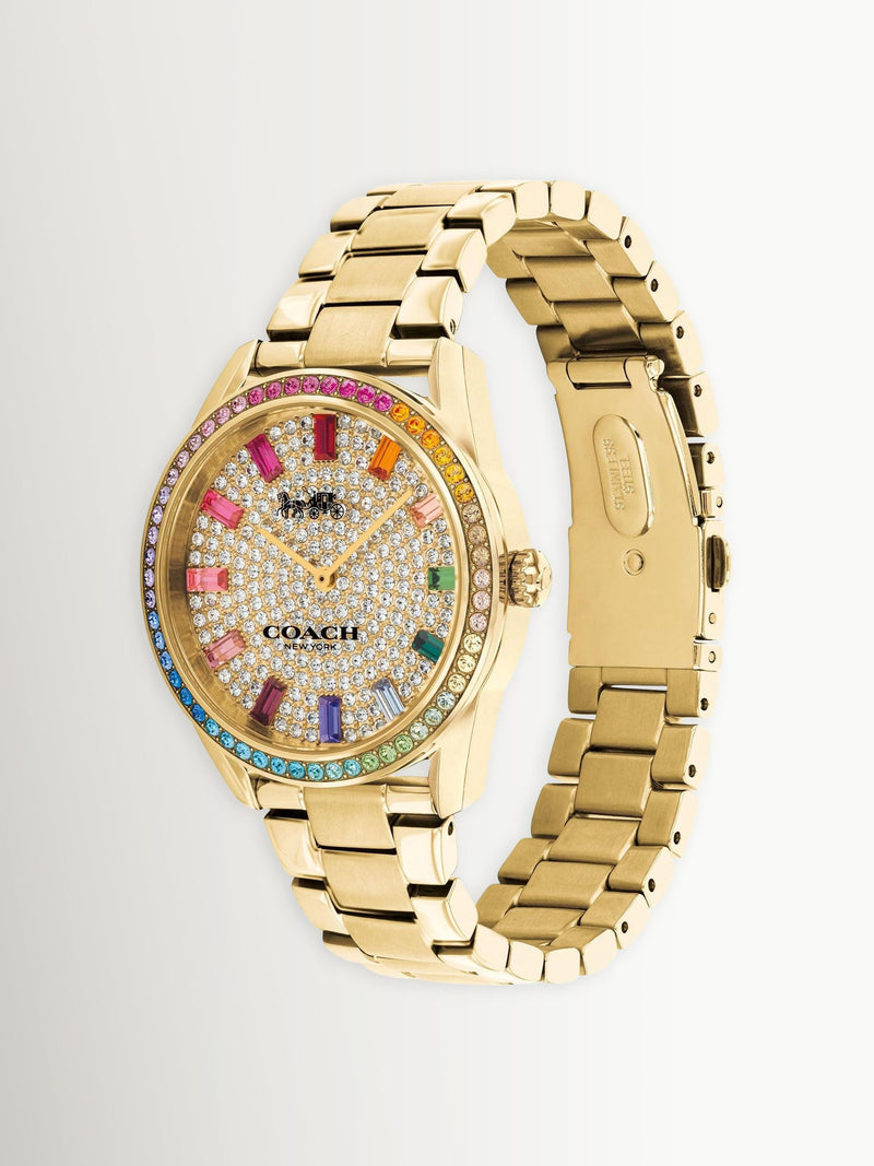 Coach gold tone Preston bracelet watch 36mm, imported from the UK