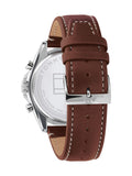 Tommy Hilfiger men's watch with brown leather strap 44mm - British product