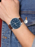Tommy Hilfiger men's watch with brown leather strap 44mm - British product