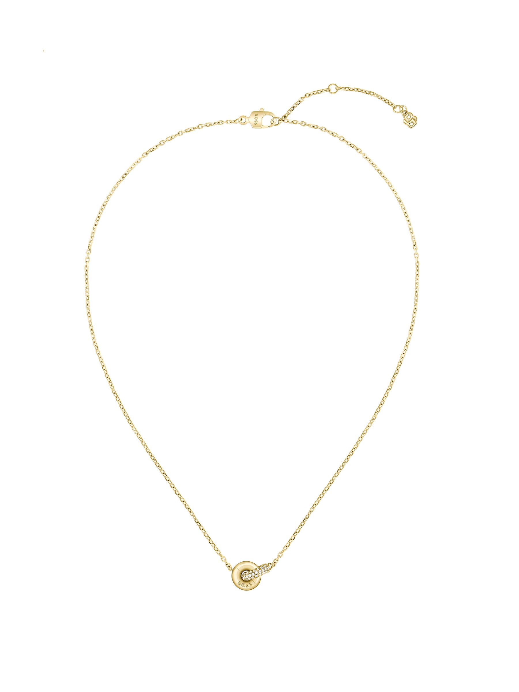 BOSS gold plated necklace with crystal pave - British product