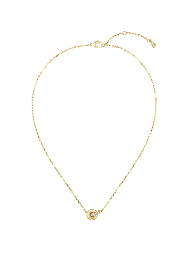 BOSS gold plated necklace with crystal pave - British product