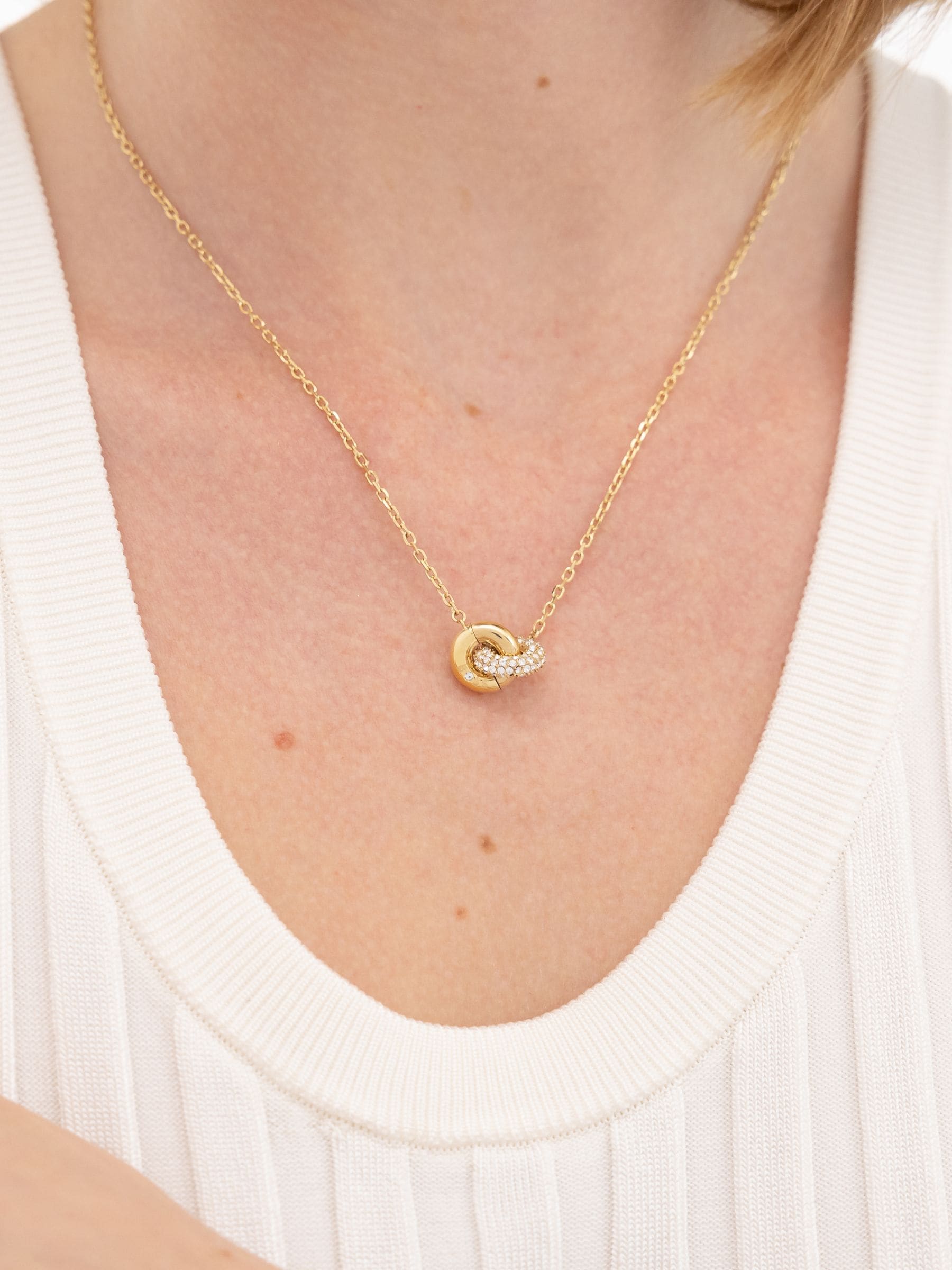 BOSS gold plated necklace with crystal pave - British product