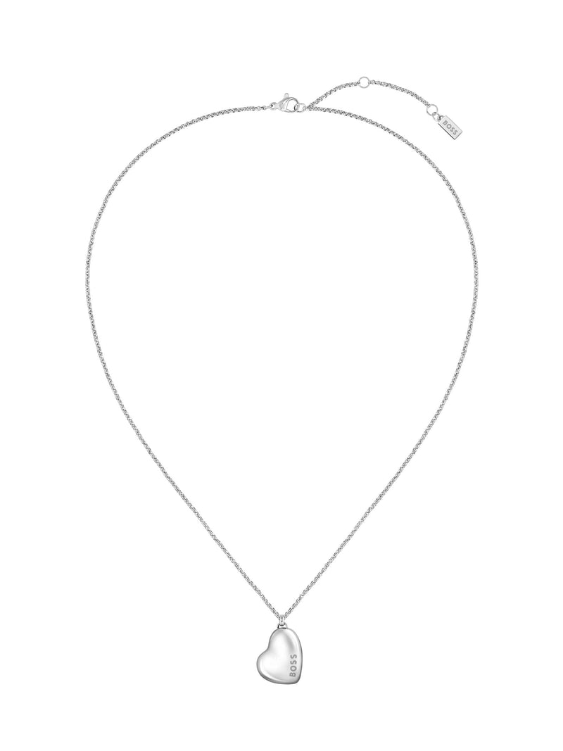 BOSS silver tone heart necklace stainless steel (British brand)