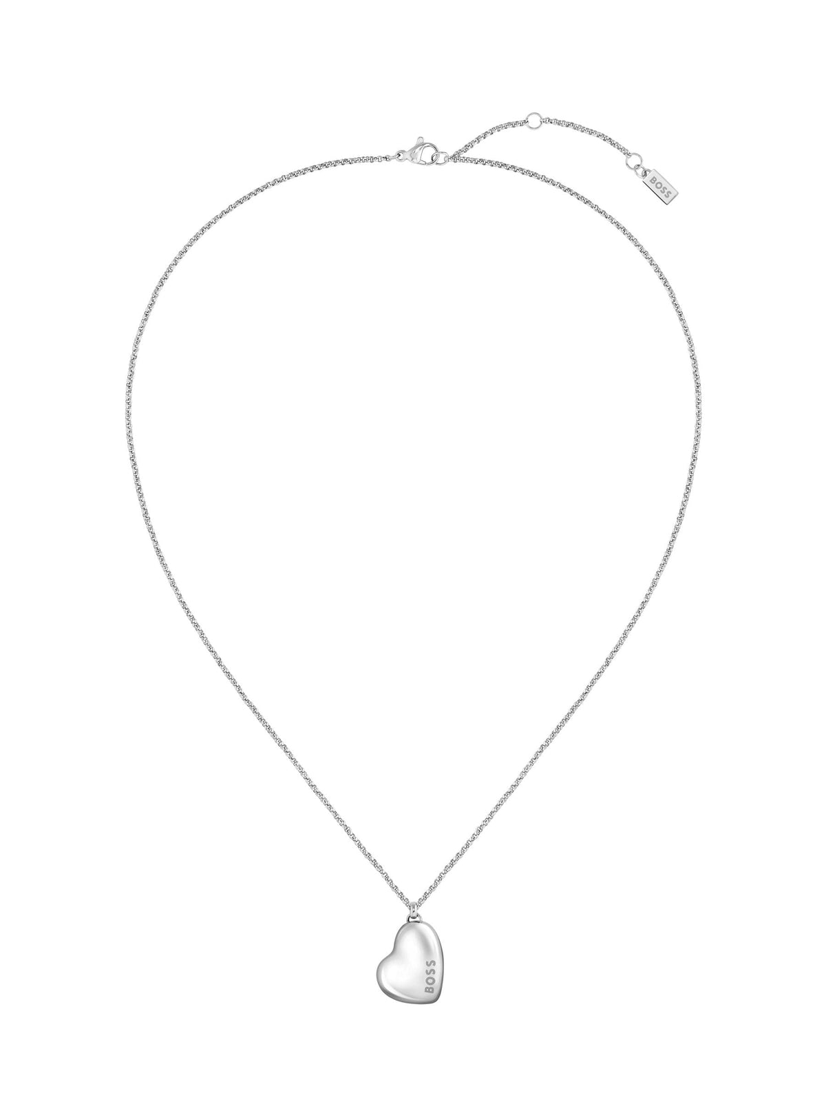 BOSS silver tone heart necklace stainless steel (British brand)