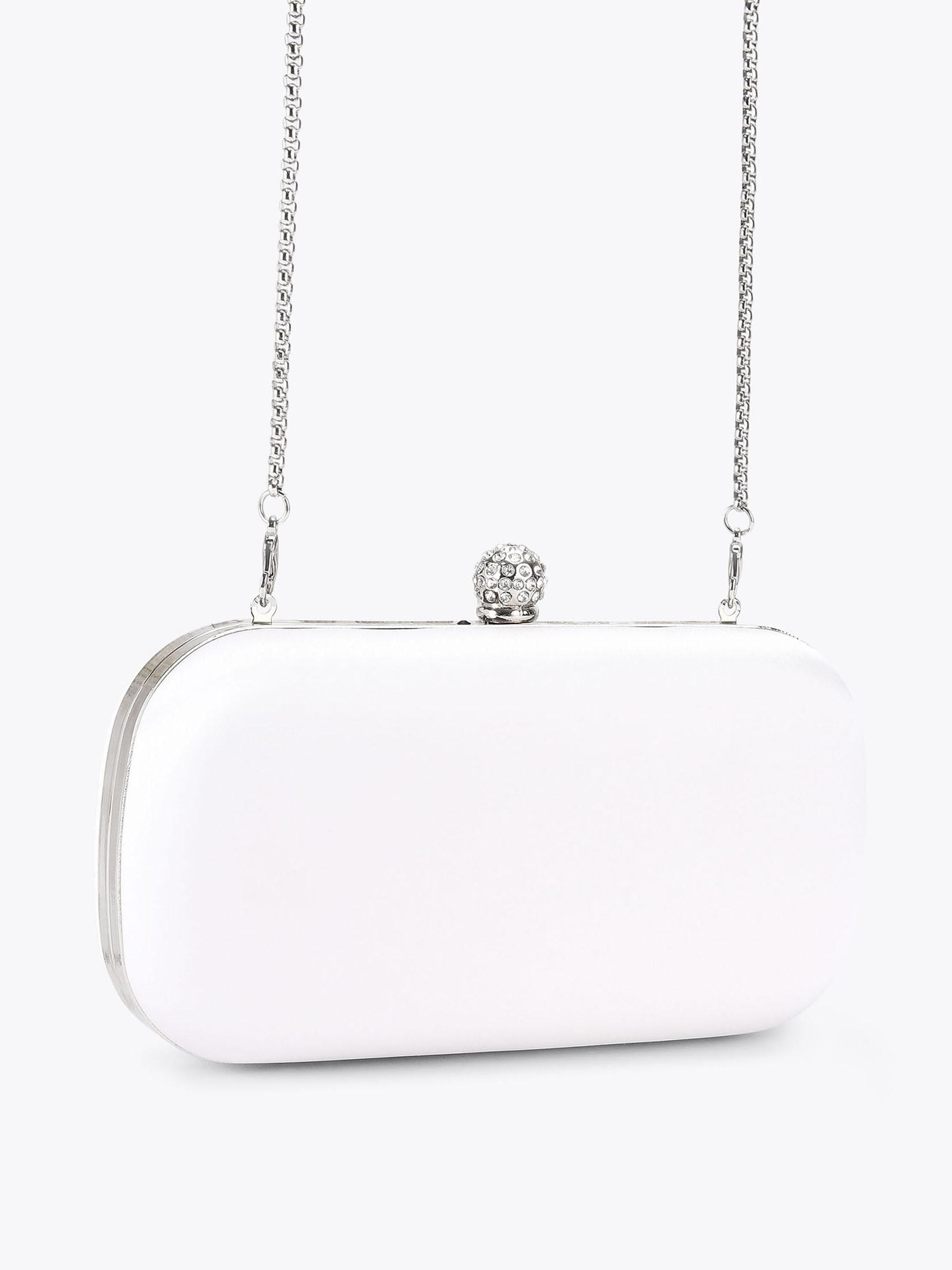 Carvela white Cecilia hard clutch bag bronze crystal - British product