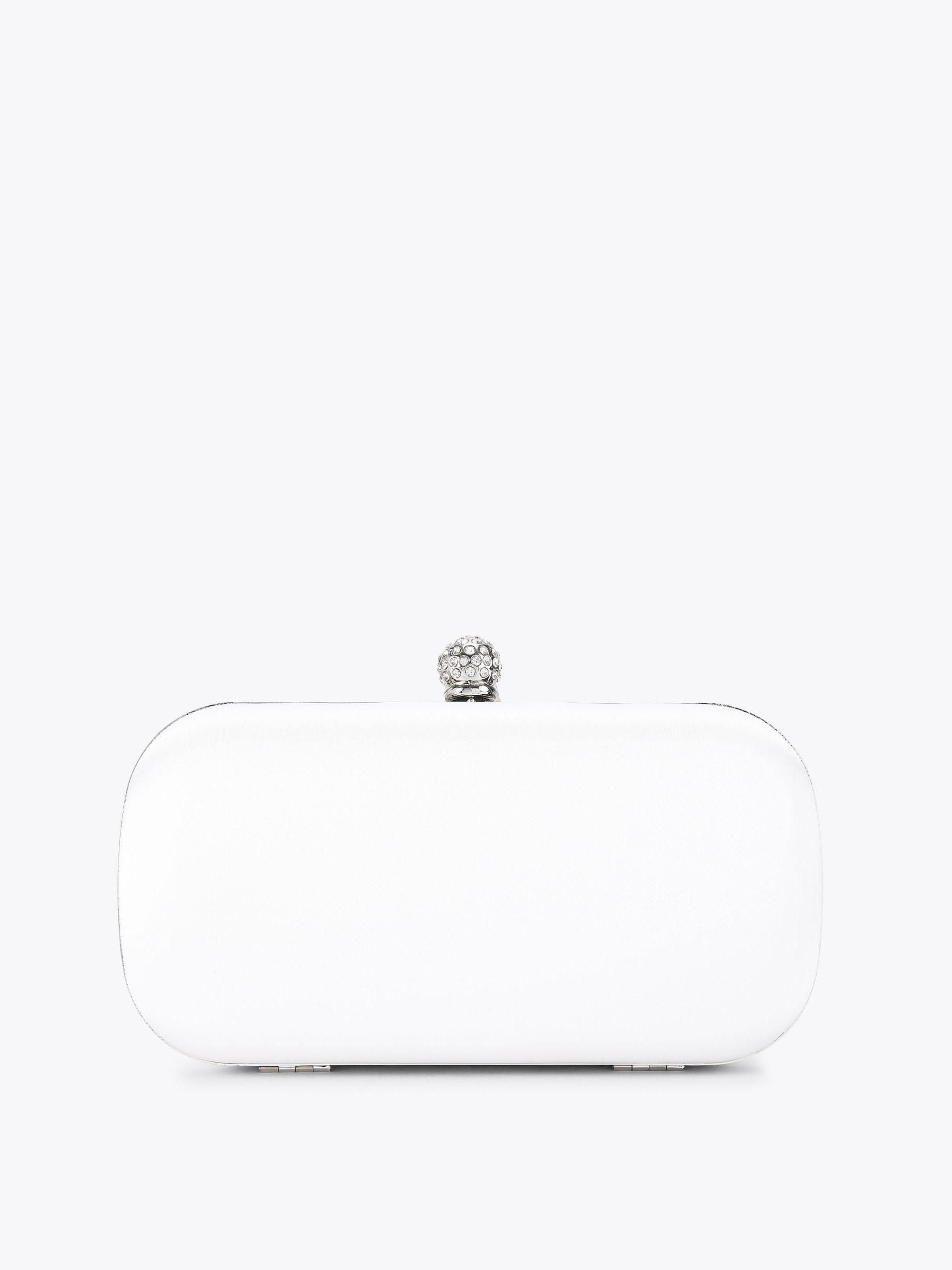 Carvela White Cecilia Embellished Clutch Bag