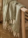 Yard Moss Hedon tasselled outdoor throw 130x180, UK version