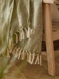 Yard Moss Hedon tasselled outdoor throw 130x180, UK version